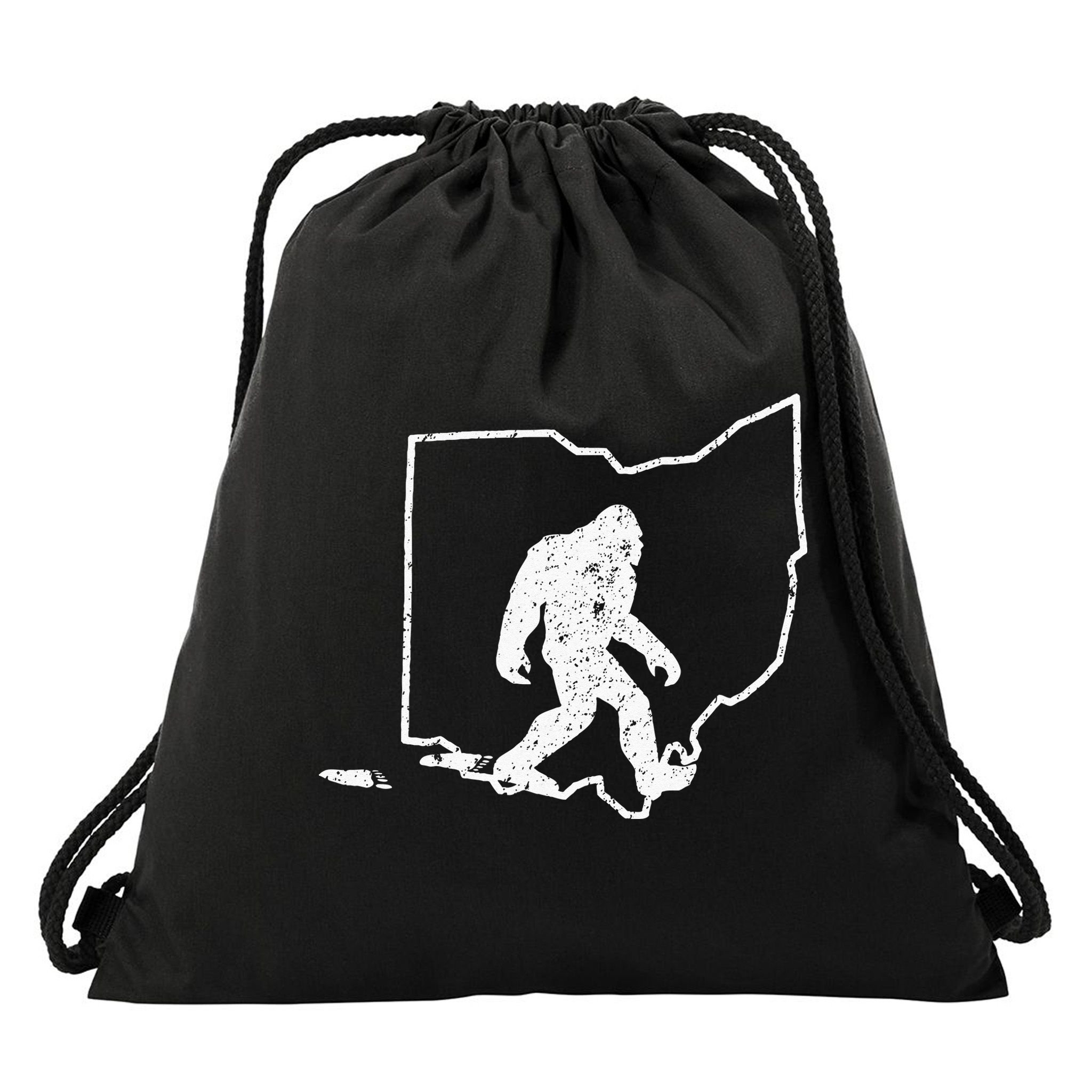 State Of Ohio Vintage Pride Bigfoot Hunter Drawstring Bag