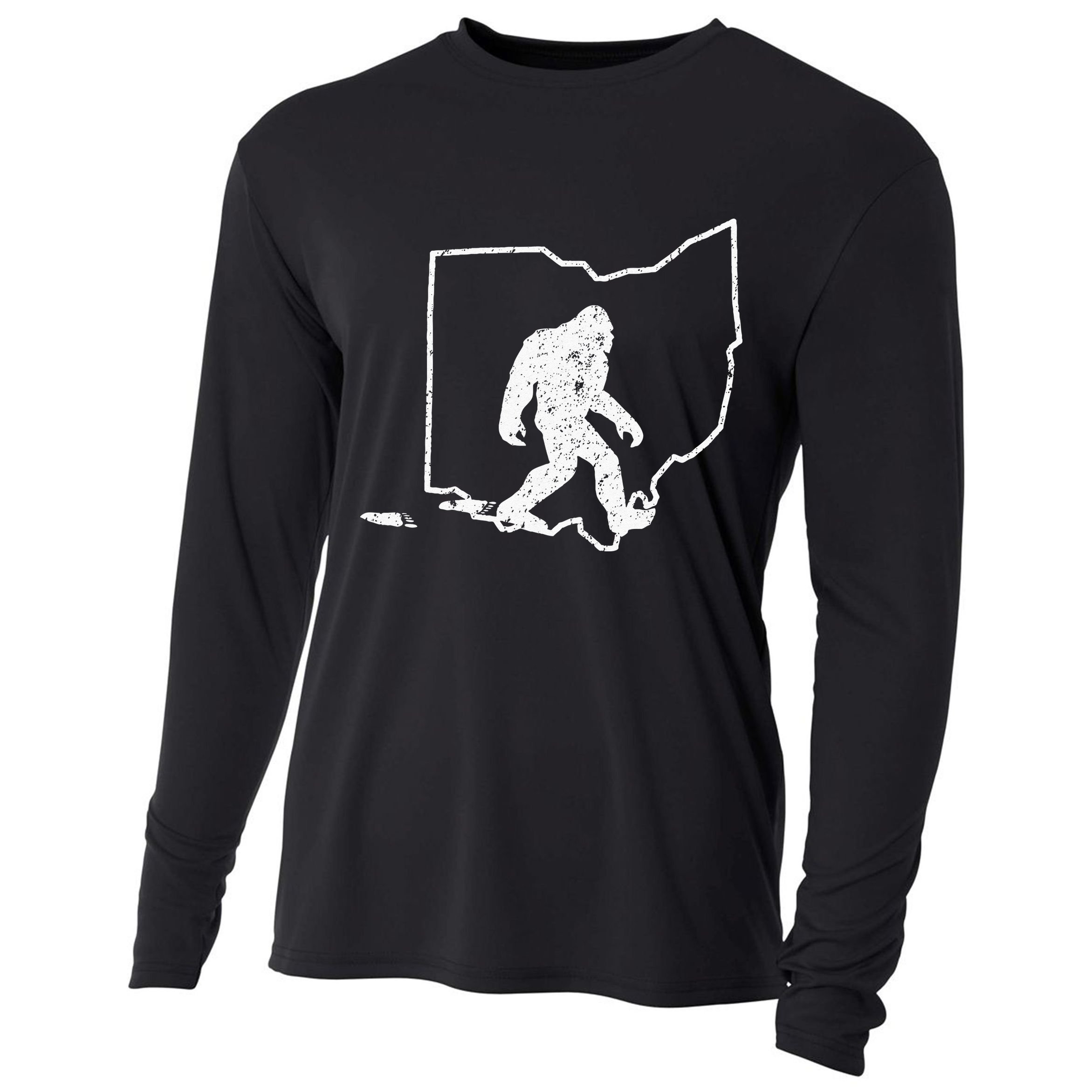 State Of Ohio Vintage Pride Bigfoot Hunter Cooling Performance Long Sleeve Crew