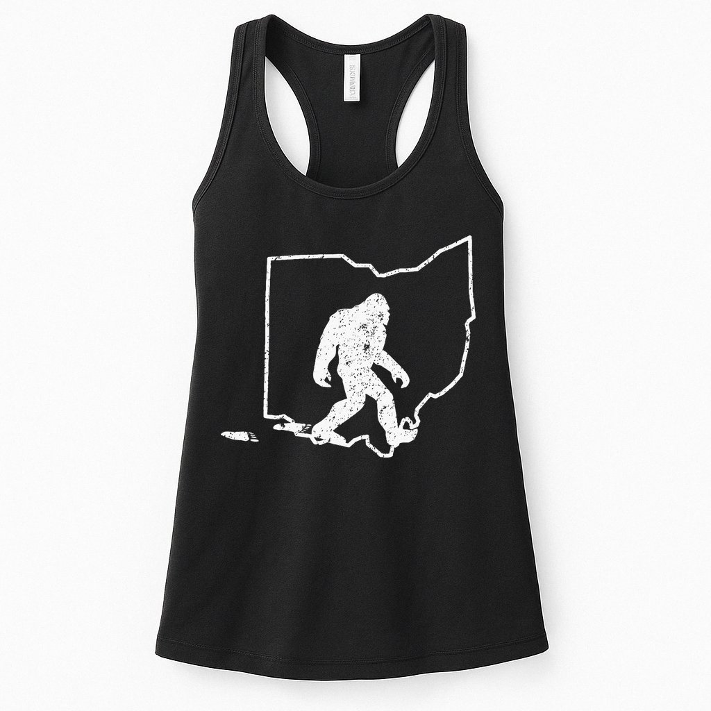 State Of Ohio Vintage Pride Bigfoot Hunter Womens Tank Top