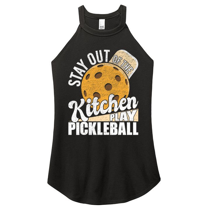 Stay Out Of The Kitchen Play Pickleball Paddleball Lover Women's Perfect Tri Rocker Tank