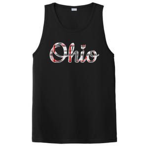 State Of Ohio Ohioan Pride Trendy Plaid Script Text PosiCharge Competitor Tank