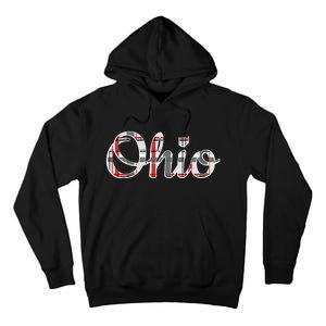 State Of Ohio Ohioan Pride Trendy Plaid Script Text Tall Hoodie