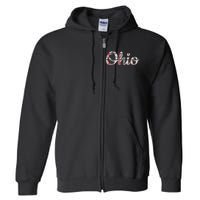 State Of Ohio Ohioan Pride Trendy Plaid Script Text Full Zip Hoodie