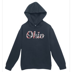 State Of Ohio Ohioan Pride Trendy Plaid Script Text Urban Pullover Hoodie