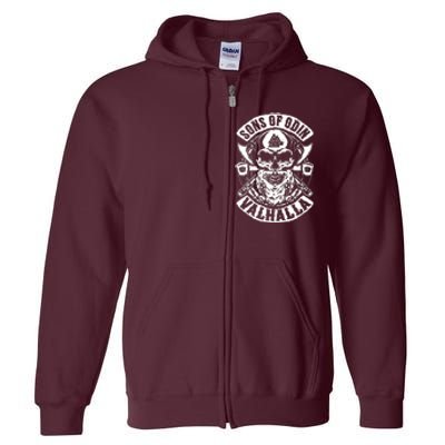 Sons Of Odin Vikings Nordic Odin Thor Full Zip Hoodie