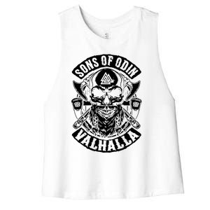 Sons Of Odin Vikings Nordic Odin Thor Women's Racerback Cropped Tank