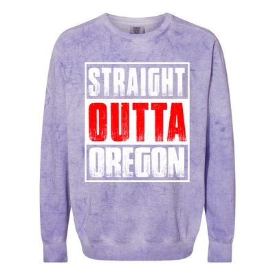 Straight Outta Oregon Colorblast Crewneck Sweatshirt