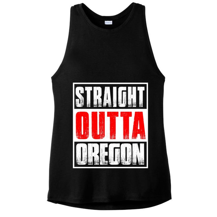 Straight Outta Oregon Ladies PosiCharge Tri-Blend Wicking Tank