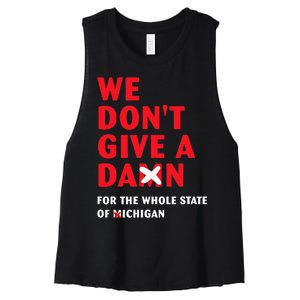 State of Ohio We Don't Give A Damn For Michigan Women's Racerback Cropped Tank