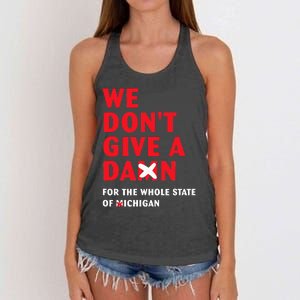 State of Ohio We Don't Give A Damn For Michigan Women's Knotted Racerback Tank