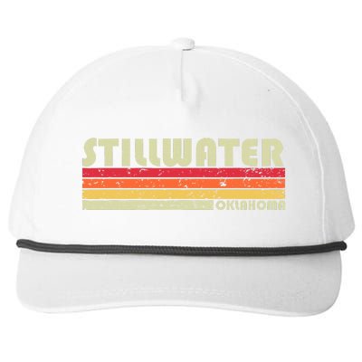 Stillwater Ok Oklahoma Funny City Home Roots Gift Retro 80s Snapback Five-Panel Rope Hat