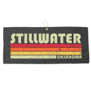 Stillwater Ok Oklahoma Funny City Home Roots Gift Retro 80s Large Microfiber Waffle Golf Towel