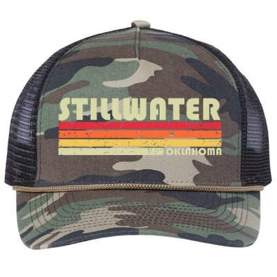 Stillwater Ok Oklahoma Funny City Home Roots Gift Retro 80s Retro Rope Trucker Hat Cap