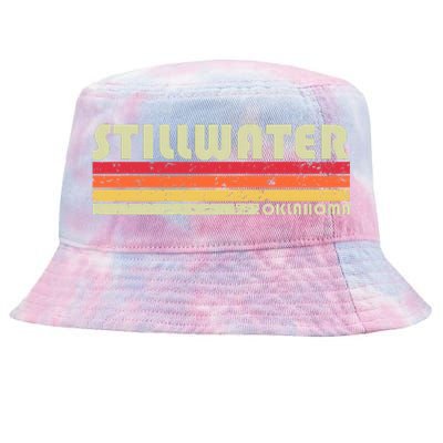 Stillwater Ok Oklahoma Funny City Home Roots Gift Retro 80s Tie-Dyed Bucket Hat