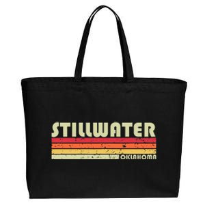 Stillwater Ok Oklahoma Funny City Home Roots Gift Retro 80s Cotton Canvas Jumbo Tote