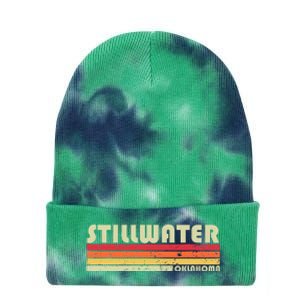 Stillwater Ok Oklahoma Funny City Home Roots Gift Retro 80s Tie Dye 12in Knit Beanie