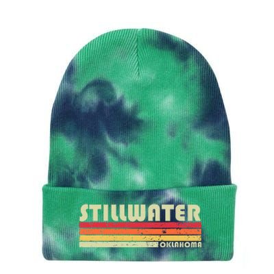 Stillwater Ok Oklahoma Funny City Home Roots Gift Retro 80s Tie Dye 12in Knit Beanie