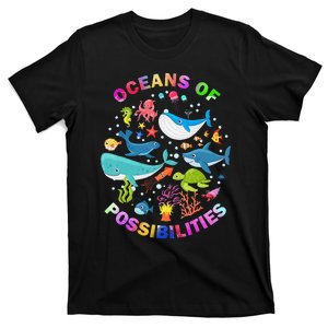 Summer Oceans Of Possibilities Sea Animal Reading Librarian T-Shirt