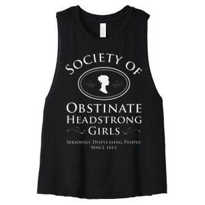 Society Of Obstinate Headstrong Pride And Prejudice Women's Racerback Cropped Tank