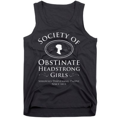 Society Of Obstinate Headstrong Pride And Prejudice Tank Top