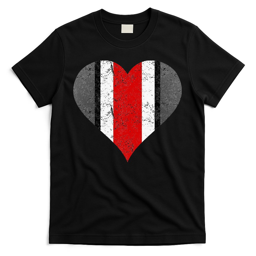 State Of Ohio Pride Striped Distressed T-Shirt