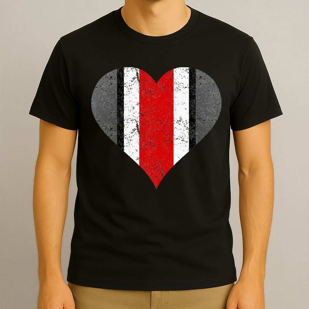 State Of Ohio Pride Striped Distressed T-Shirt