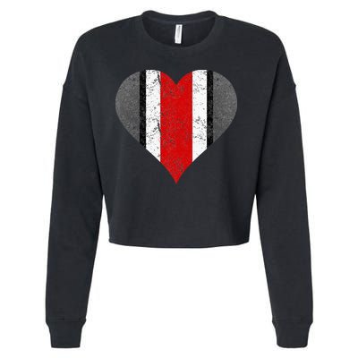 State Of Ohio Pride Striped Distressed Cropped Pullover Crew