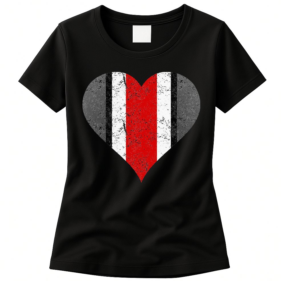 State Of Ohio Pride Striped Distressed Womens T-Shirt