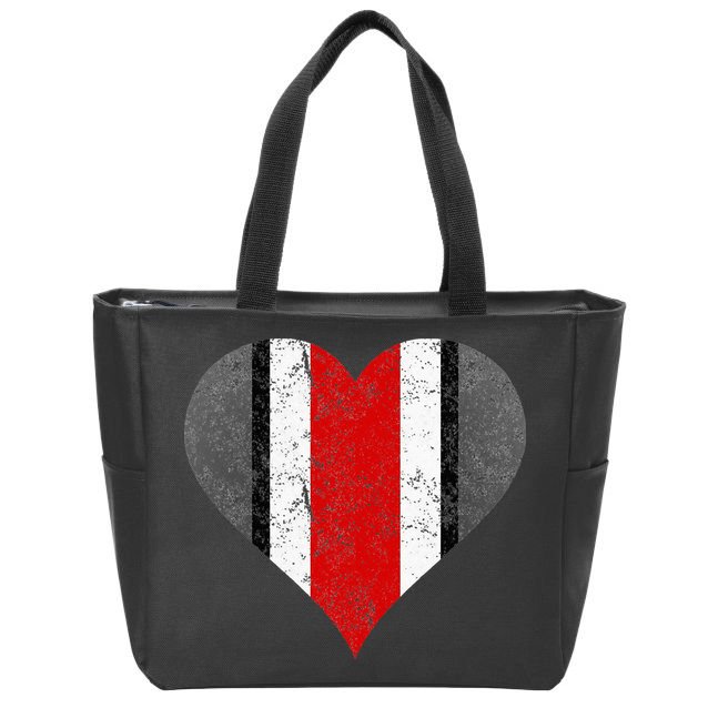 State Of Ohio Pride Striped Distressed Zip Tote Bag