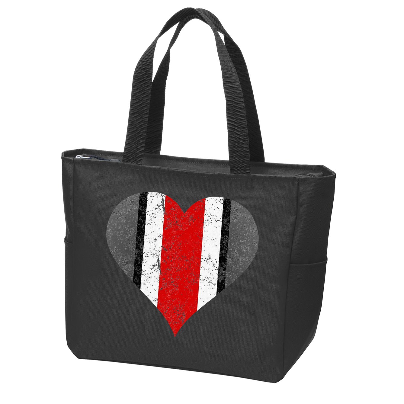 State Of Ohio Pride Striped Distressed Zip Tote Bag
