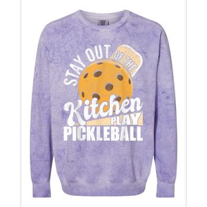 Stay Out Of The Kitchen Play Pickleball Paddleball Lover Colorblast Crewneck Sweatshirt