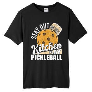 Stay Out Of The Kitchen Play Pickleball Paddleball Lover Tall Fusion ChromaSoft Performance T-Shirt