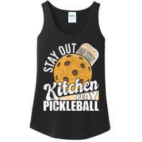 Stay Out Of The Kitchen Play Pickleball Paddleball Lover Ladies Essential Tank