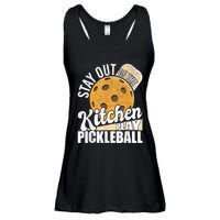 Stay Out Of The Kitchen Play Pickleball Paddleball Lover Ladies Essential Flowy Tank