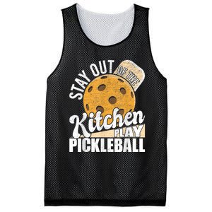 Stay Out Of The Kitchen Play Pickleball Paddleball Lover Mesh Reversible Basketball Jersey Tank