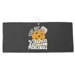 Stay Out Of The Kitchen Play Pickleball Paddleball Lover Large Microfiber Waffle Golf Towel