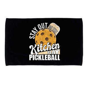 Stay Out Of The Kitchen Play Pickleball Paddleball Lover Microfiber Hand Towel