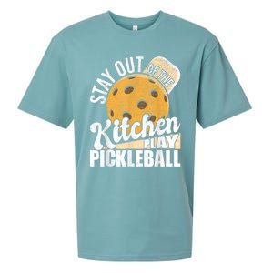 Stay Out Of The Kitchen Play Pickleball Paddleball Lover Sueded Cloud Jersey T-Shirt