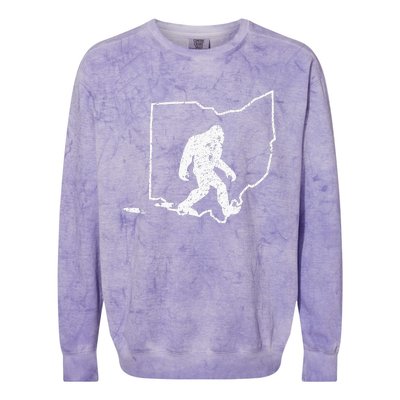 State Of Ohio Vintage Pride Bigfoot Hunter Colorblast Crewneck Sweatshirt