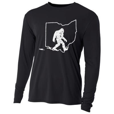 State Of Ohio Vintage Pride Bigfoot Hunter Cooling Performance Long Sleeve Crew