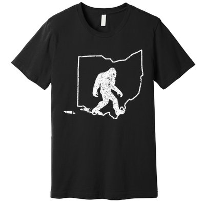 State Of Ohio Vintage Pride Bigfoot Hunter Premium T-Shirt