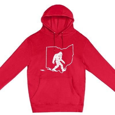 State Of Ohio Vintage Pride Bigfoot Hunter Premium Pullover Hoodie