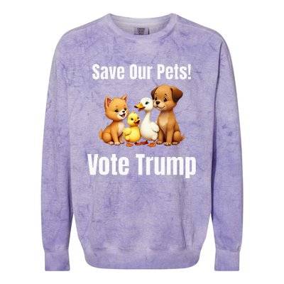 Save Our Pets Vote Trump Political Colorblast Crewneck Sweatshirt