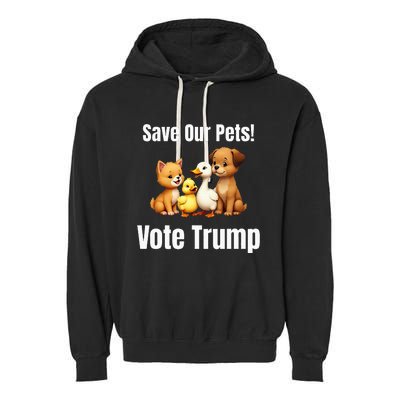 Save Our Pets Vote Trump Political Garment-Dyed Fleece Hoodie