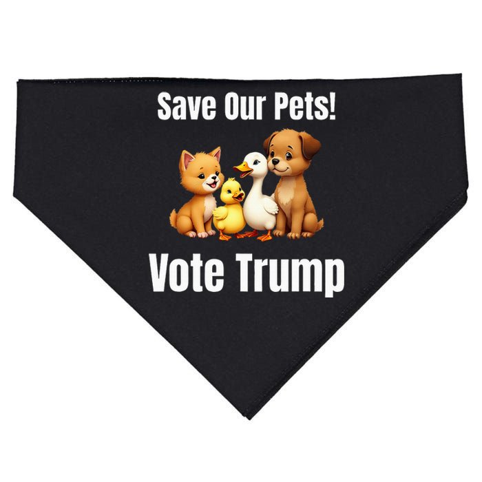 Save Our Pets Vote Trump Political USA-Made Doggie Bandana