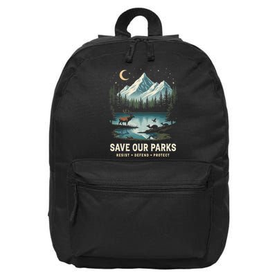 Save Our Parks Resist National Park Protect ALT US Wildlife 16 in Basic Backpack