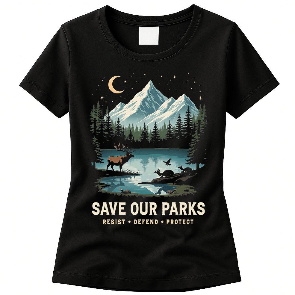 Save Our Parks Resist National Park Protect ALT US Wildlife Womens T-Shirt