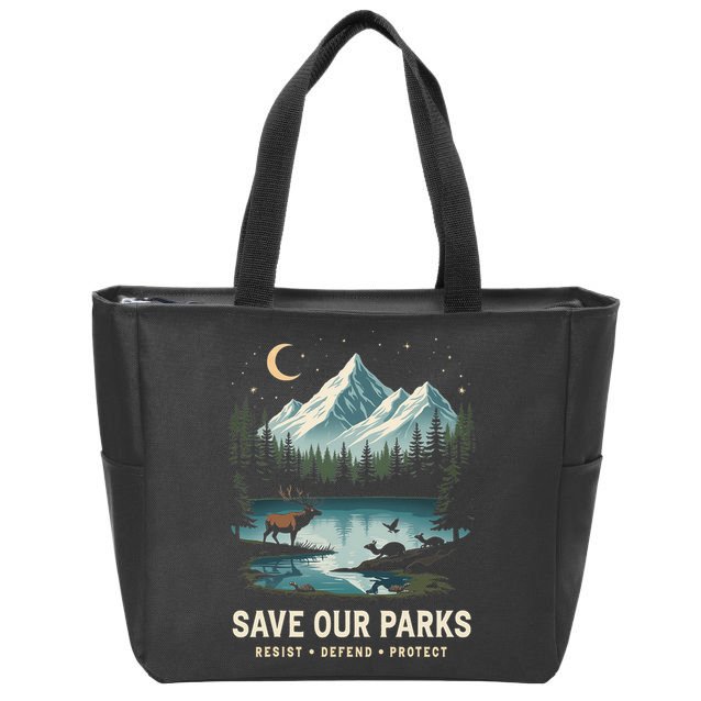 Save Our Parks Resist National Park Protect ALT US Wildlife Zip Tote Bag
