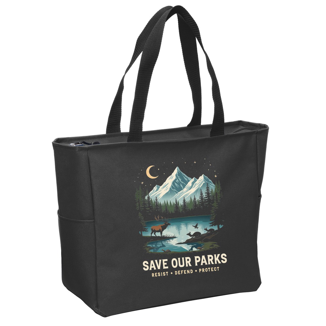 Save Our Parks Resist National Park Protect ALT US Wildlife Zip Tote Bag