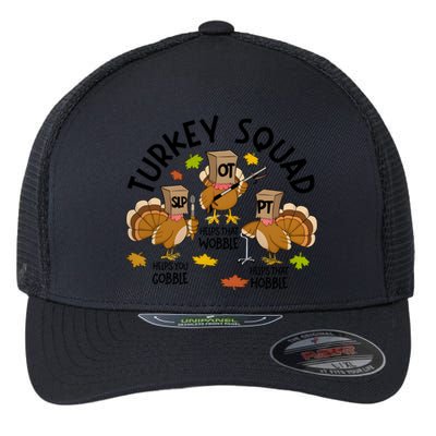 Slp Ot Pt Turkey Squad Thanksgiving Flexfit Unipanel Trucker Cap